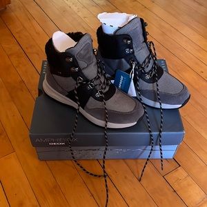 BNIB Geox Braies Hiking Boots Black and Gray Size 8